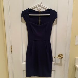 Lulu’s Navy Blue Dress with Sweetheart neckline